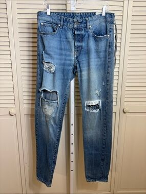 Kith Varick Men's Blue Distressed Slim Jeans Size 32